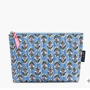 J Crew Quilted Block Print Cosmetic Bag/Pouch